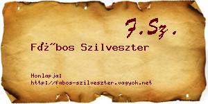 Fábos Szilveszter névjegykártya